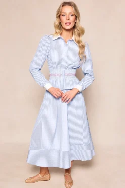 Bluebell Top in Blue & White Stripes