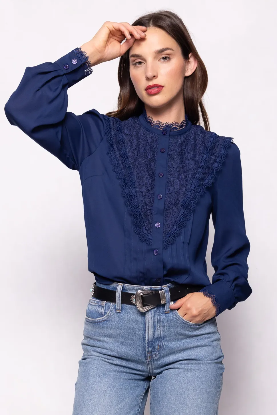 Blythe Blouse in Navy