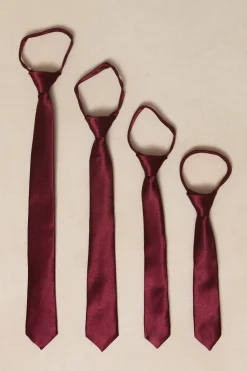 Boys Max Tie in Wine Satin
