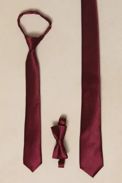 Boys Max Tie in Wine Satin