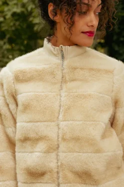 Brianna Jacket in Cream Fur