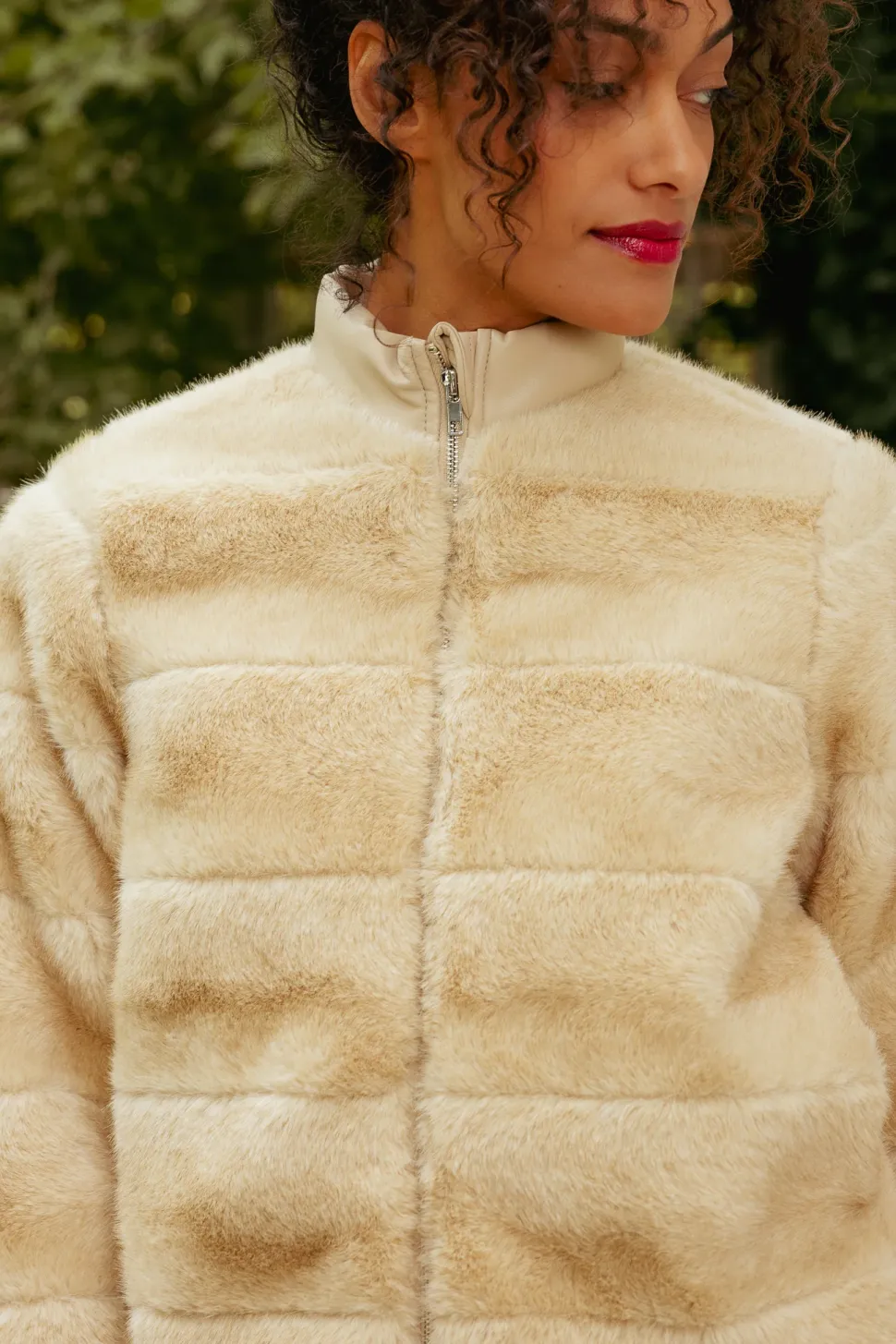 Brianna Jacket in Cream Fur