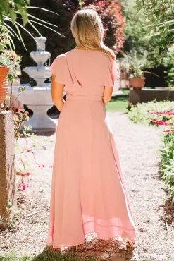 Callie Dress in Blush Chiffon