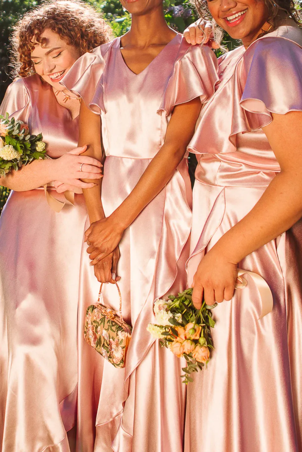 Callie Dress in Blush Satin