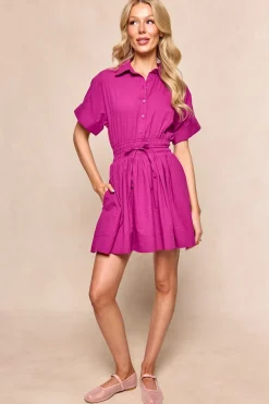 Campbell Dress in Dark Pink