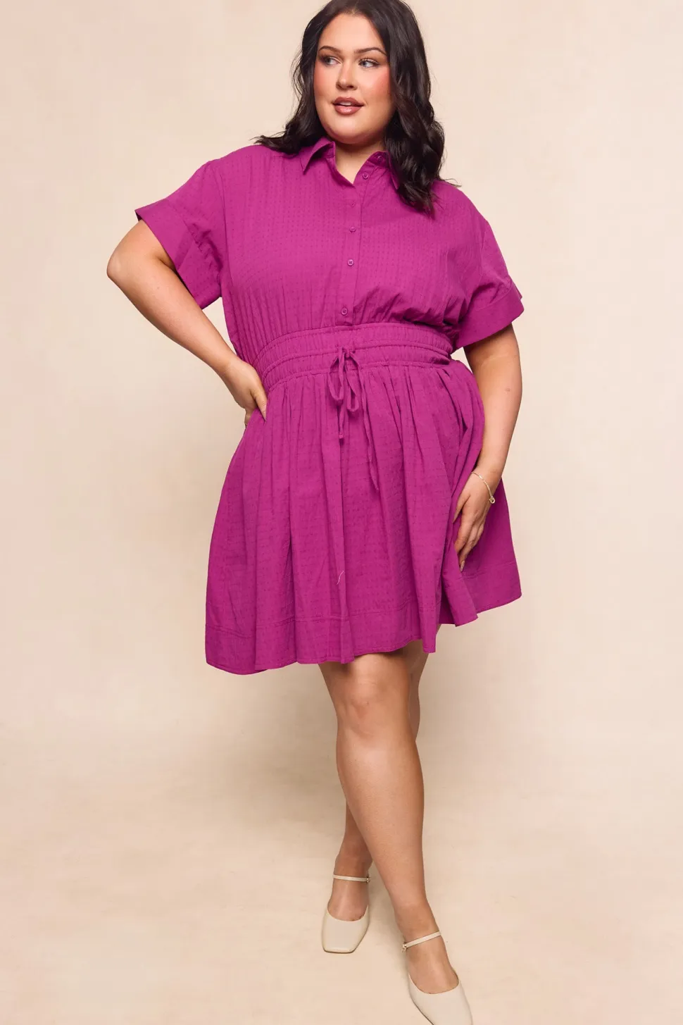 Campbell Dress in Dark Pink