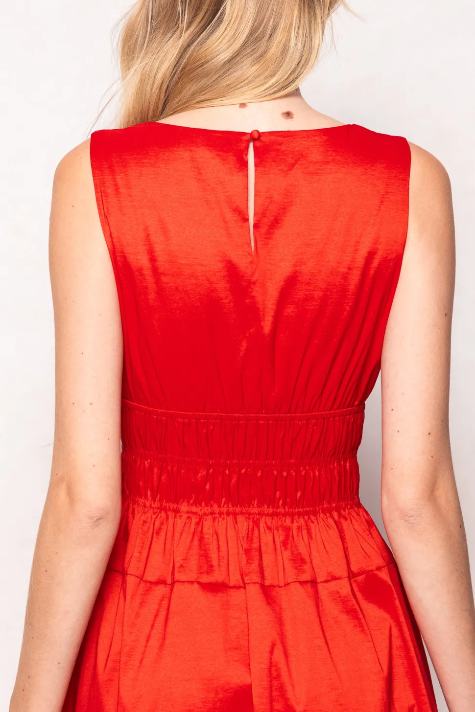 Carly Dress in Red Taffeta