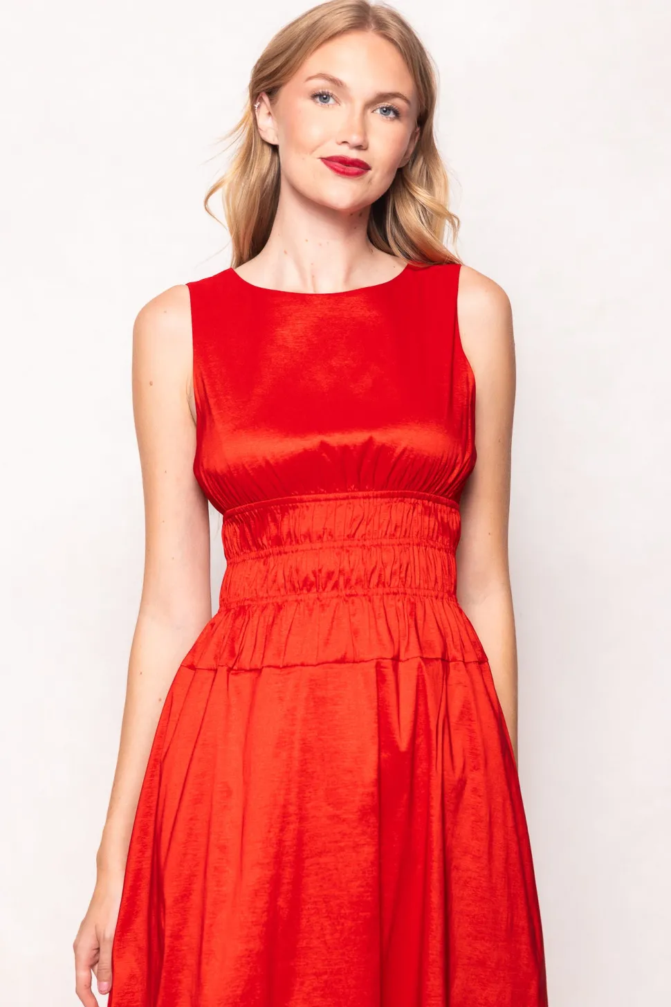 Carly Dress in Red Taffeta