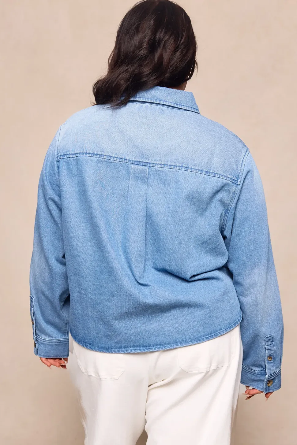 Caroline Top in Light Wash Denim