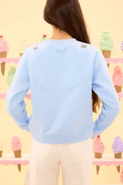 Casey Crewneck Sweatshirt in Light Blue
