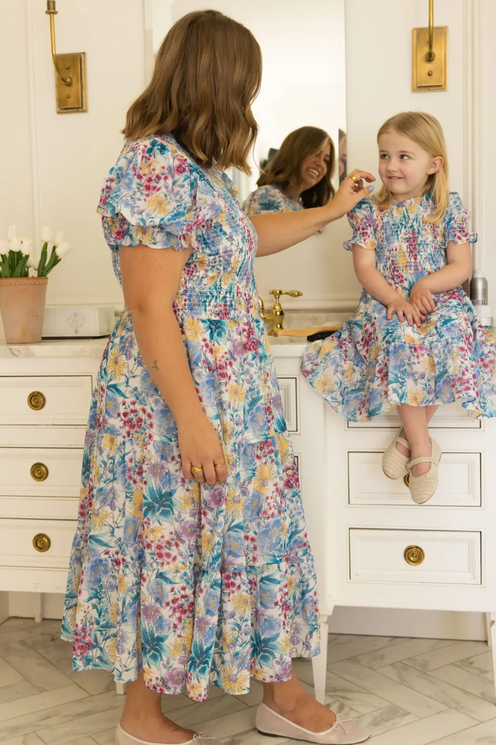 Cordelia Dress in Pretty Plumeria