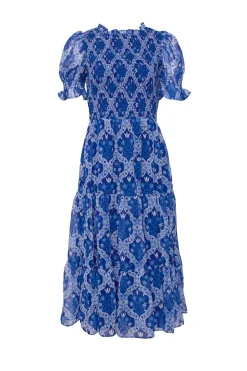 Cordelia Dress in Trellis Foulard