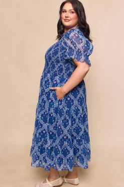 Cordelia Dress in Trellis Foulard