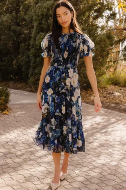 Cordelia Dress in Winter Rose Garden