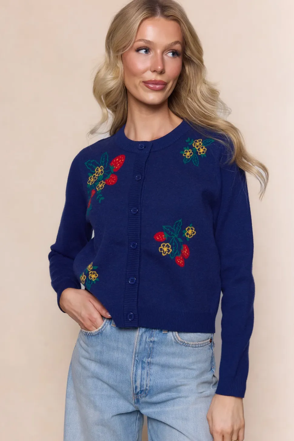 Delphi Sweater in Strawberry Print