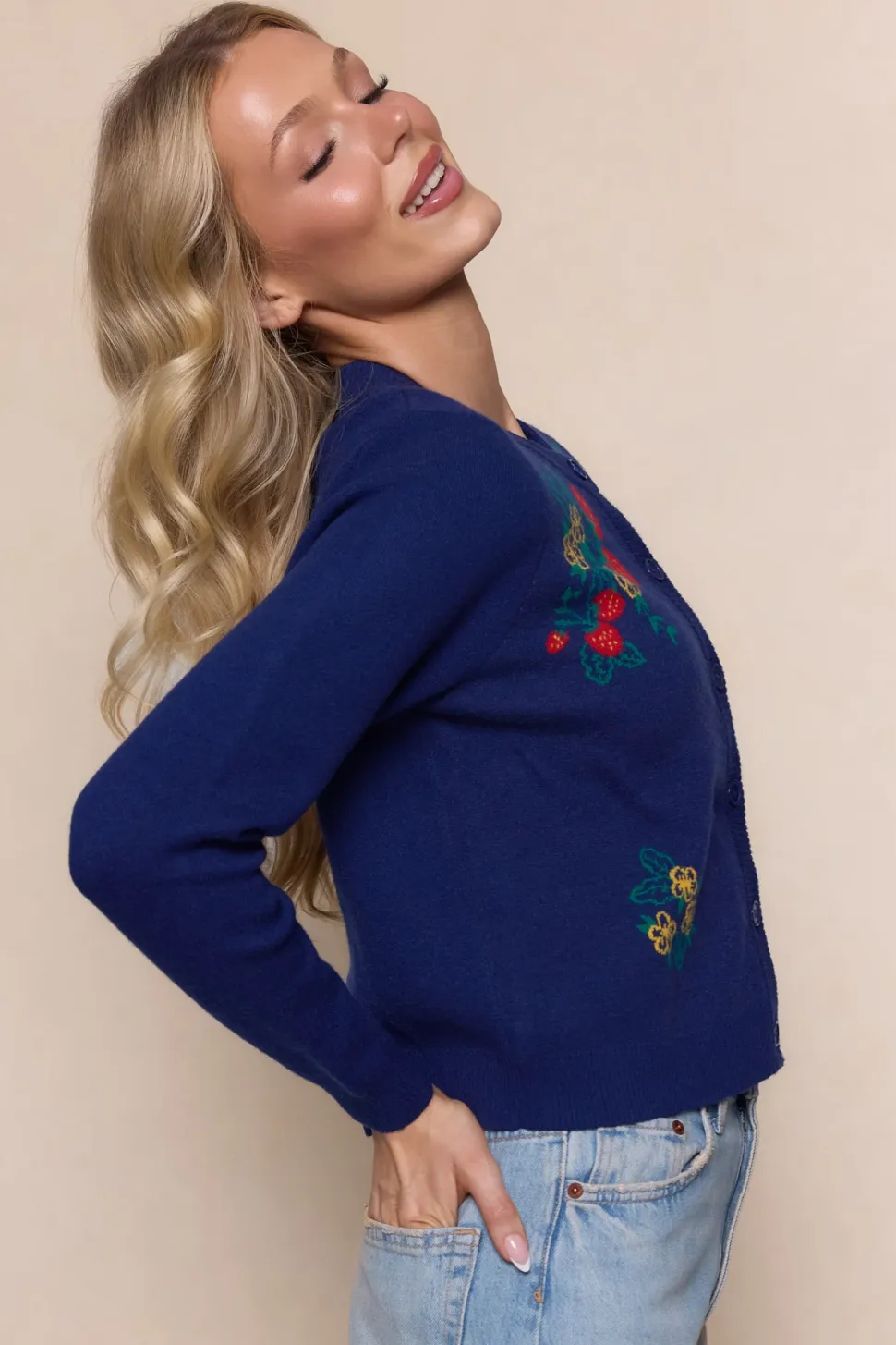 Delphi Sweater in Strawberry Print