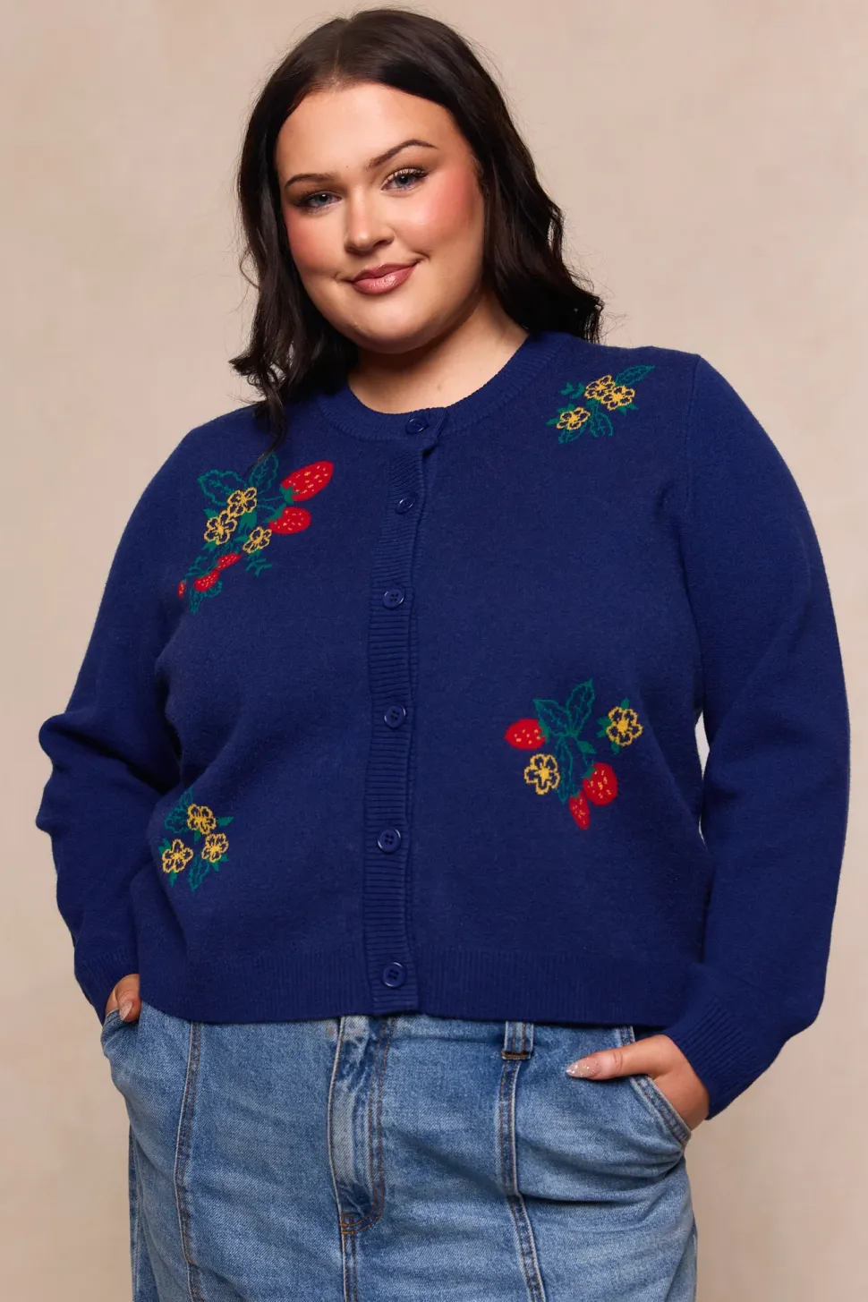 Delphi Sweater in Strawberry Print