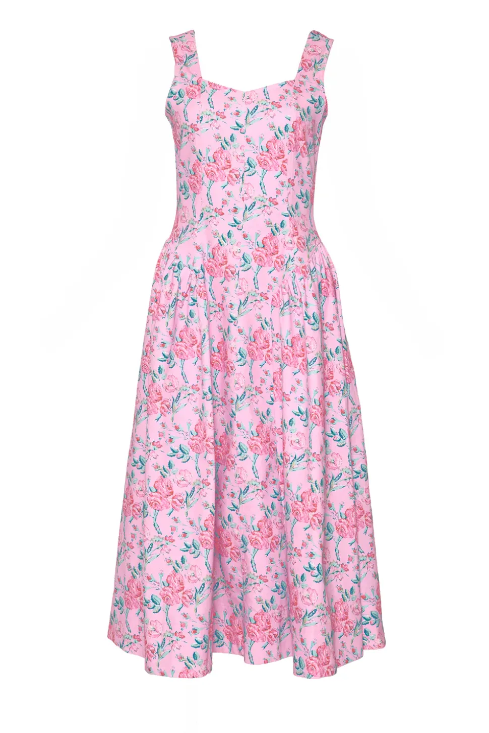 Edith Dress in Pink Sketched Flower
