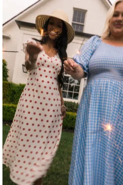 Fiona Dress in Red Polka Dot