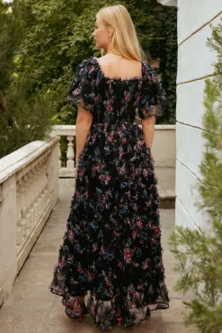 Florentina Dress in Obsidian Garden