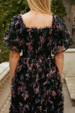 Florentina Dress in Obsidian Garden