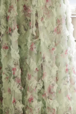 Florentina Dress in Pistachio Aquarelle Fleur