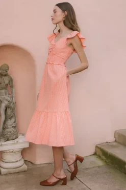 Gidget Dress in Orange Gingham