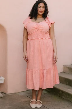 Gidget Dress in Orange Gingham