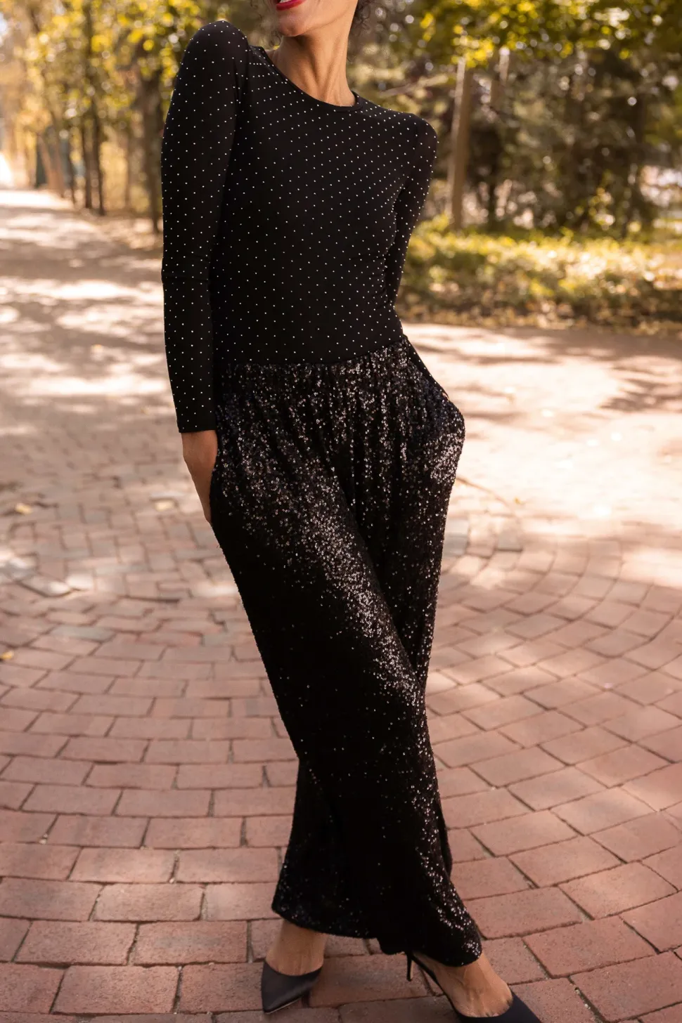 Gloria Pants in Black Sequin