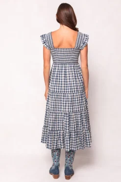 Hailey Dress in Indigo Gingham