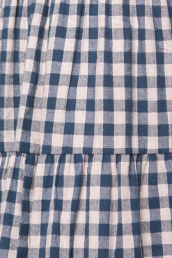 Hailey Dress in Indigo Gingham