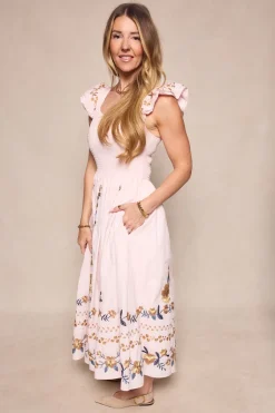 Hattie Dress in Embroidered Spring Floral