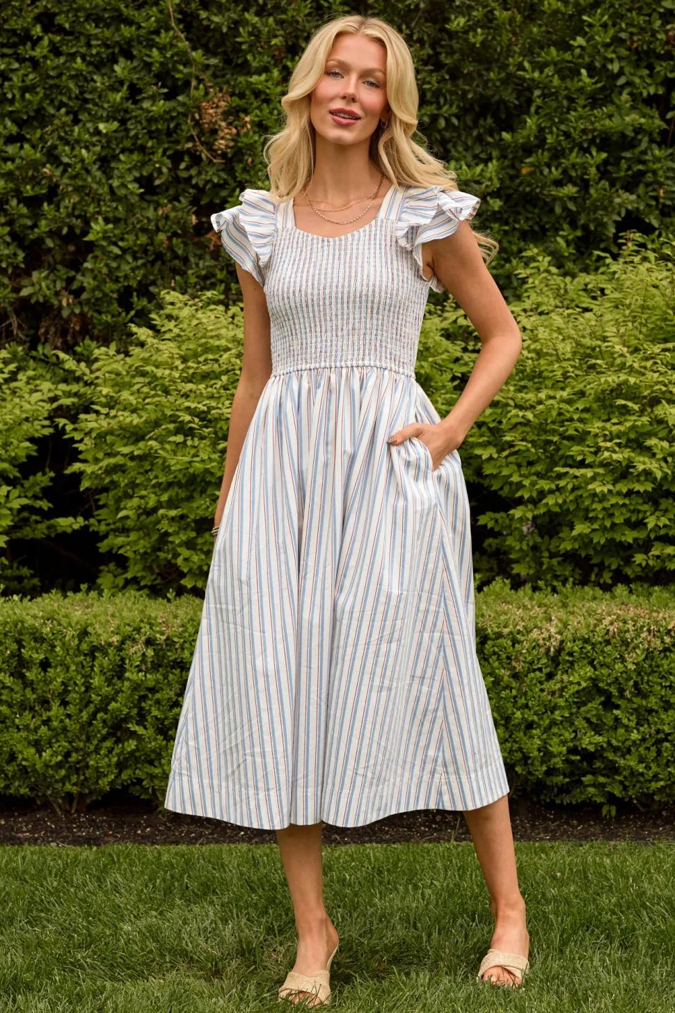 Hattie Dress in Heritage Stripe