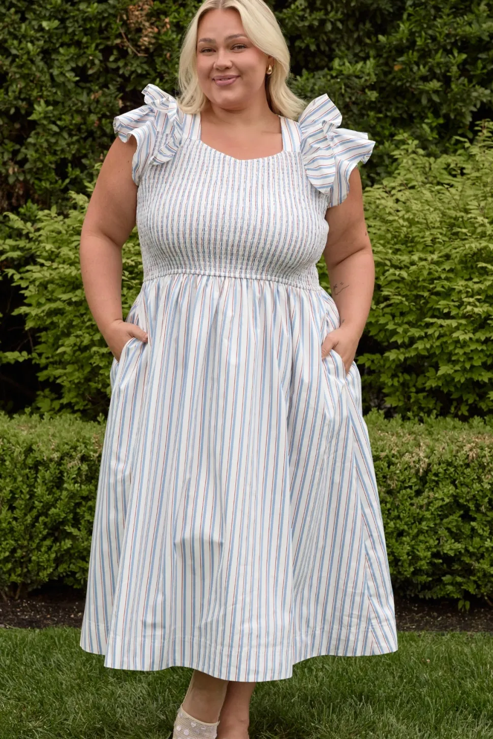 Hattie Dress in Heritage Stripe