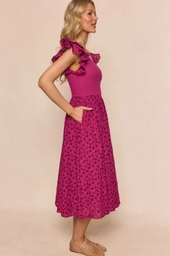 Hattie Dress in Magenta