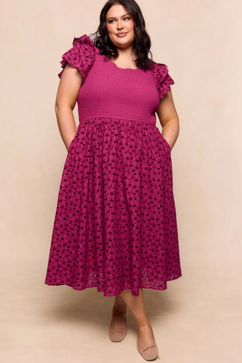 Hattie Dress in Magenta