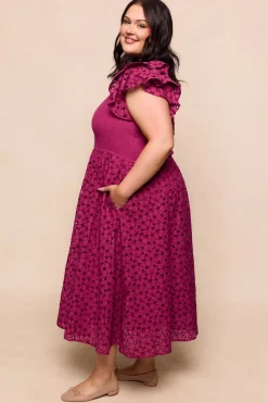 Hattie Dress in Magenta