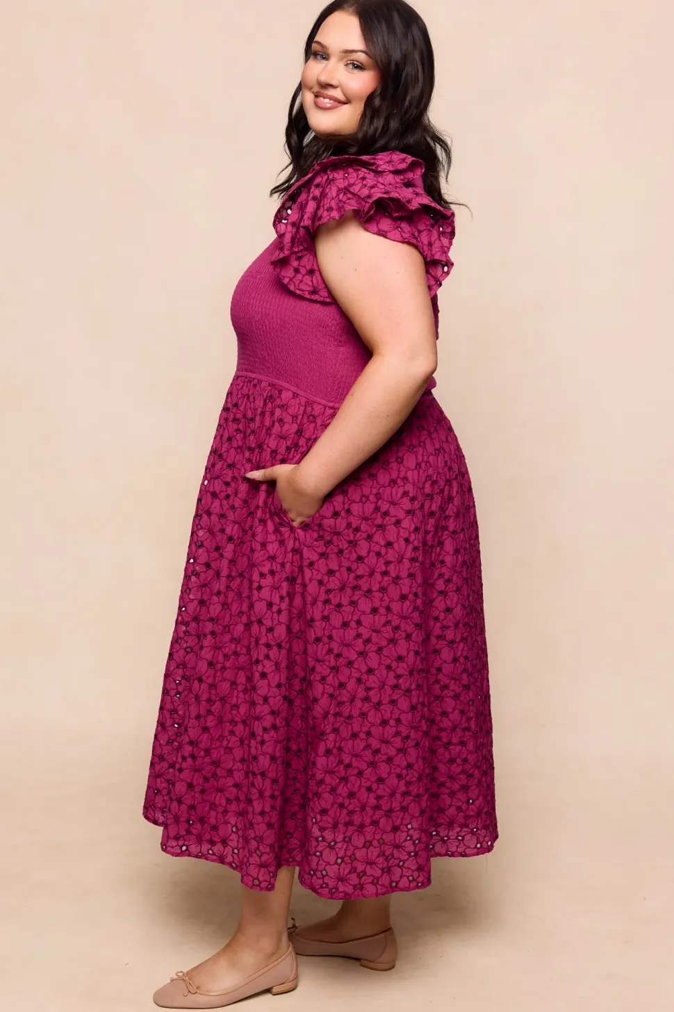 Hattie Dress in Magenta