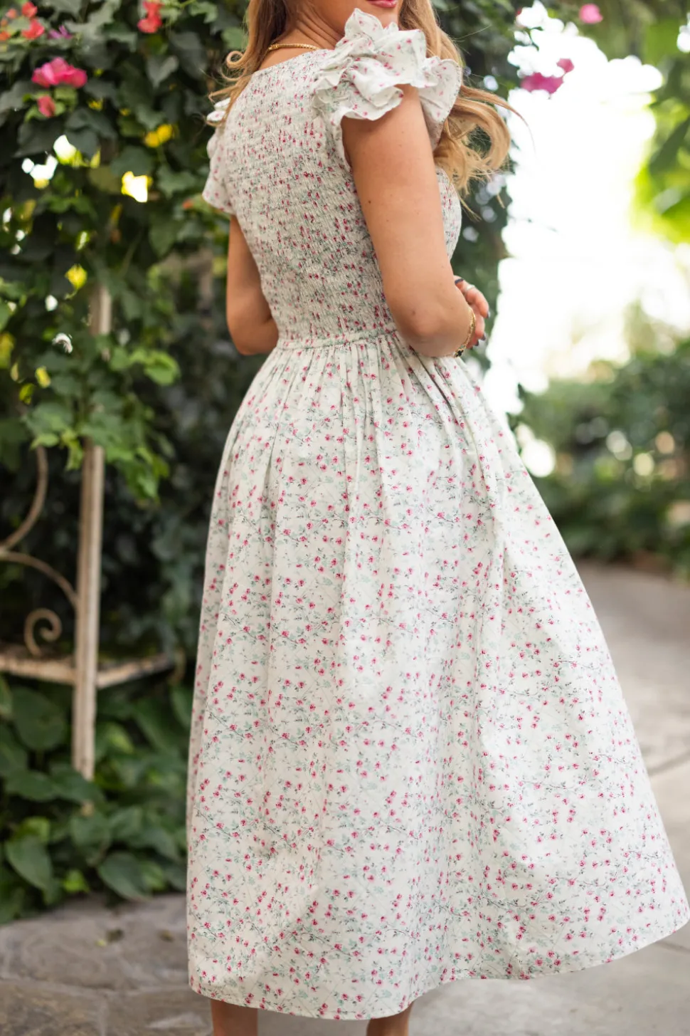 Hattie Dress in Pansy Trellis