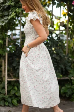 Hattie Dress in Pansy Trellis