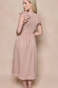Hattie Dress in Pink Stripes