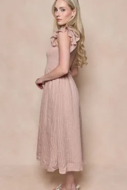 Hattie Dress in Pink Stripes