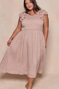 Hattie Dress in Pink Stripes