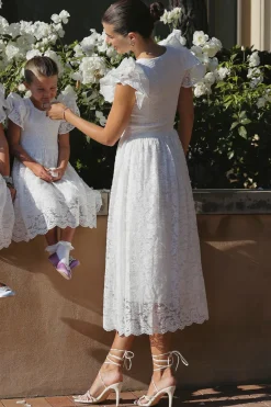 Hattie Dress in White Lace