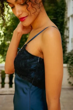 Hayes Dress in Navy & Black