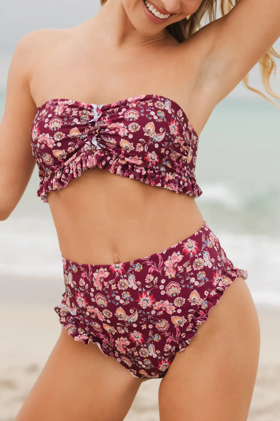 High Waist Ruffle Bottom in Stephanie Floral