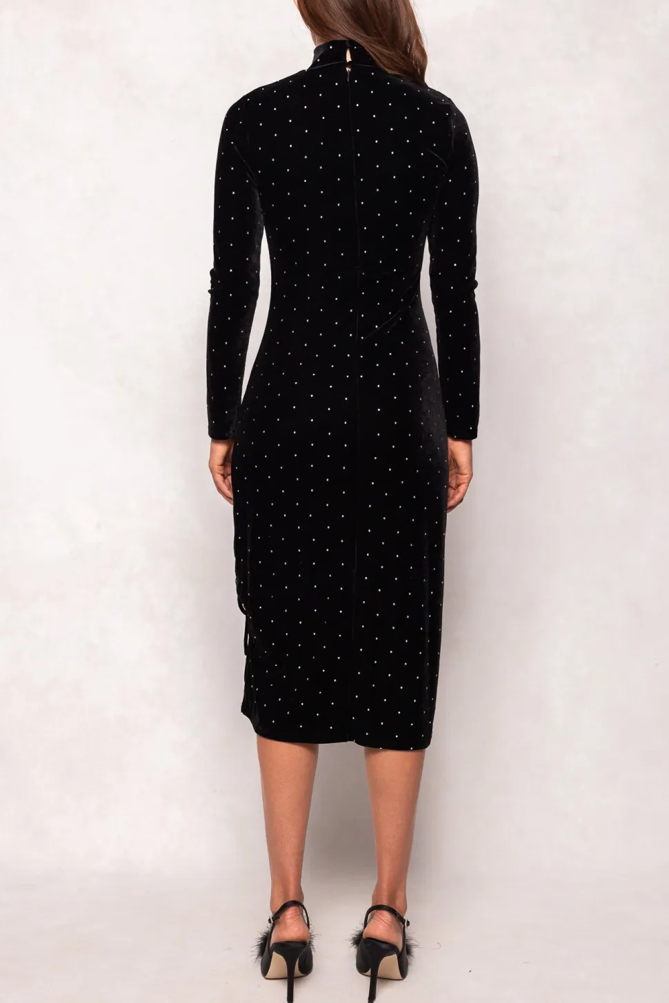 Hunter Dress in Black Velvet - Slightly Imperfect