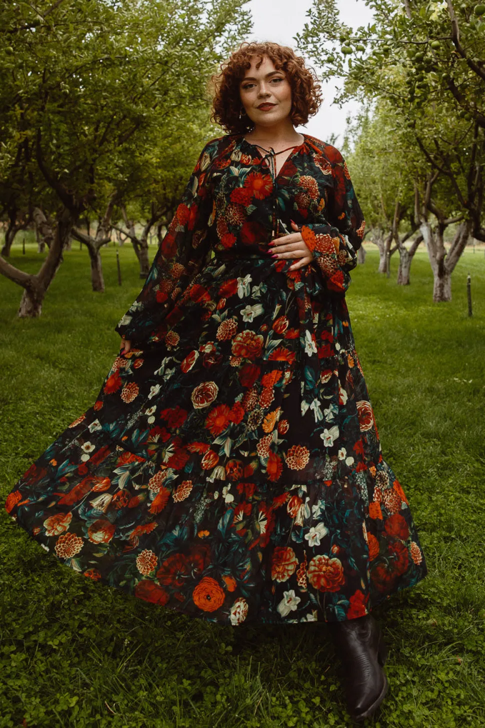 Imogen Dress in Moody Floral