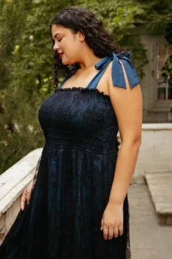 Isadora Dress in Navy & Black