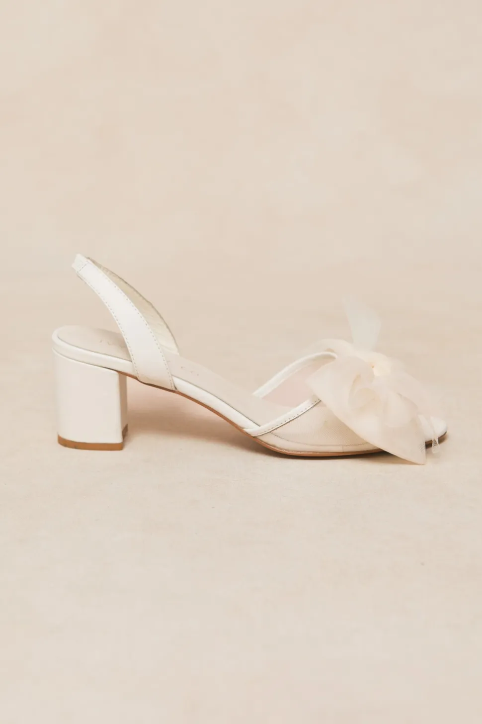 Ivy Bow Heel in White